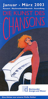 Unter dem Gesamttitel - Die Kunst des Chansons - prsentierte Maegie Koreen von Januar bis Mrz in Dortmund innerhalb der Kulturreihe der DEW ihre Ausstellung, einen Chanson-Workshop und mehrere eigene Konzerte als ein in Deutschland in diesem Metier einmaliges Kunstwerk.