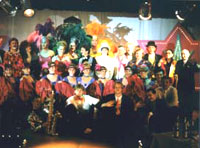Variet-Gruppenfoto nach der Show.