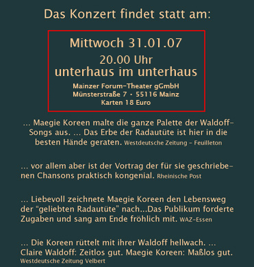 Claire Waldoff - Aus dem Leben einer Radautüte